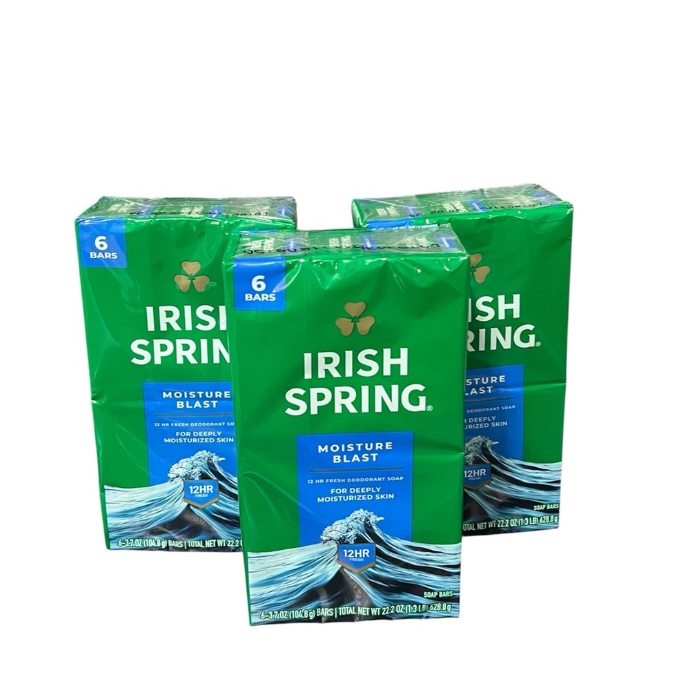 Irish spring Moisture Blast Bar Soap - Green (6 Bars)